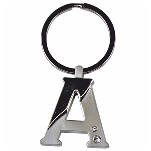ALPHABET KEY RING WITH CRYSTAL LETTER A